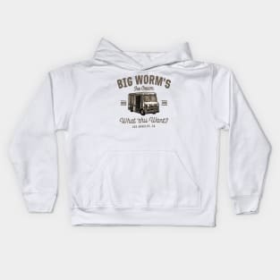 big worm black white Kids Hoodie